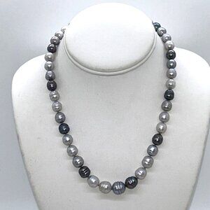 Freshwater Pearl Necklace, Potato Pearls Ring Pearls Hand Knotted 18"